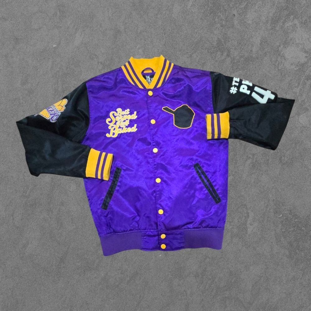 The Pothead Diaries LA Bakers Varsity Satin Patch Jacket Mens Large